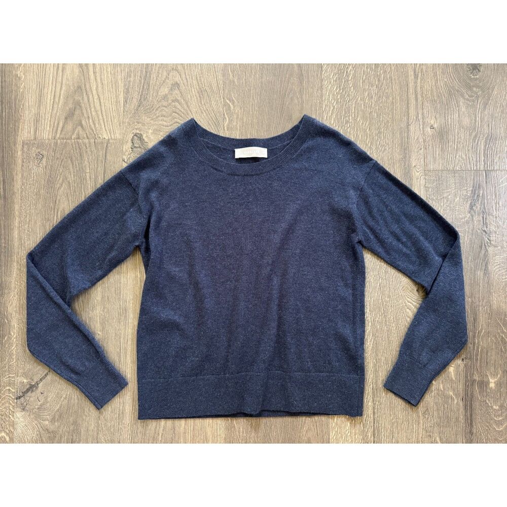 Everlane Wool Cotton Sweater Top Navy‎ Blue Scoop Neck Lightweight XS NEW